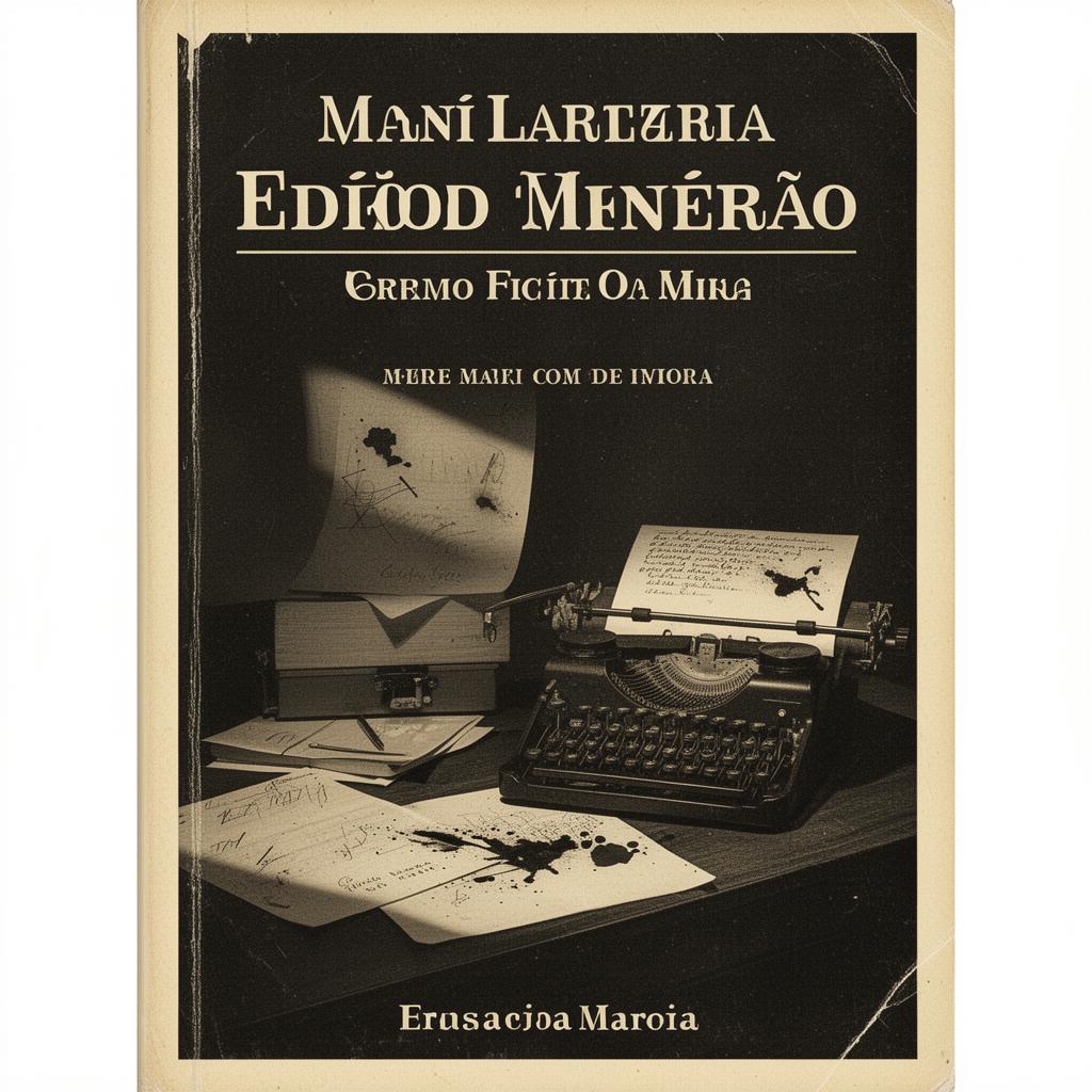 Capa provisória de Tinta e Tempo com mesa de escrita analógica em preto e bege